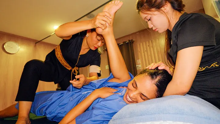Cleo Abrahams in a public Thai massage video preview filmed in Pattaya.